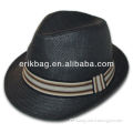 Black Straw Trilby Hat